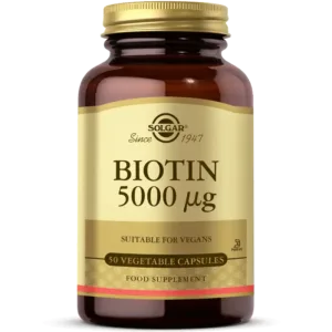 مکمل بیوتین سولگار 5000mcg کاملا گیاهی 50عددی SOLGAR BIOTIN