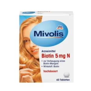 قرص بیوتین 5mg N میولیس تقویت مو و ناخن 60 عددی