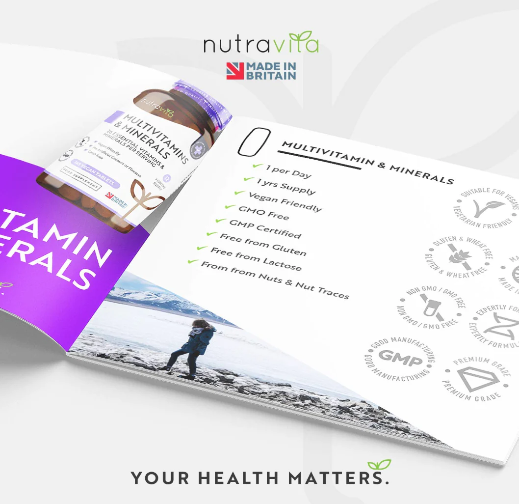 مولتی ویتامین استثنائی nutra vita وگان با 26 ماده ضروری 365 عددی 488گرم