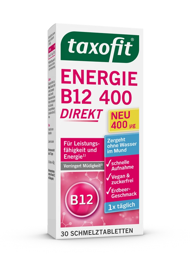 مکمل B12 400 تاکسوفیت taxofit افزایش طبیعی انرژی و کاهش خستگی