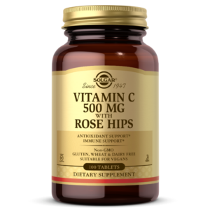 مکمل ویتامین سی 500mg سولگار رز هیپ SOLGAR Vitamin C Rose Hips