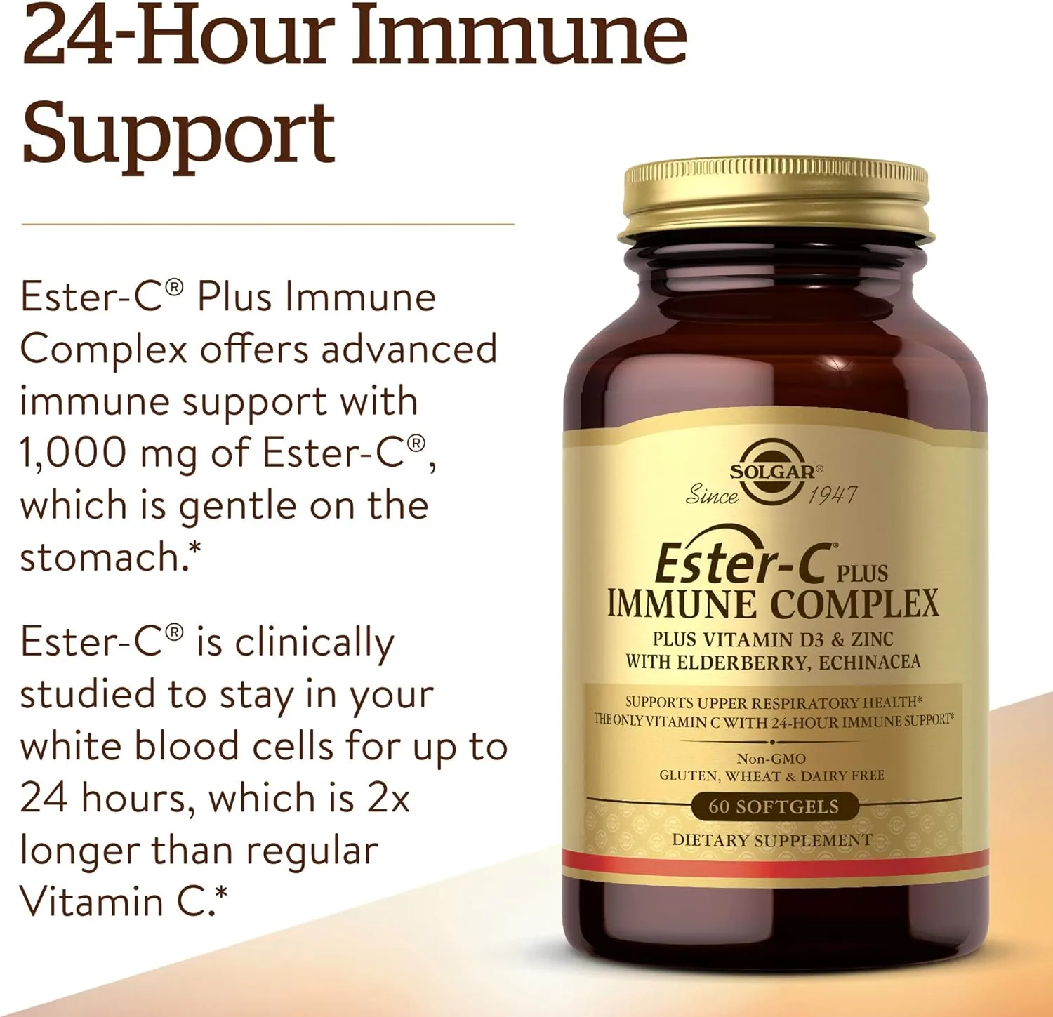 مکمل ویتامین سی Ester-C® Plus سولگار 60عدد تقویت سیستم ایمنی بدن SOLGAR IMMU COMPLEX