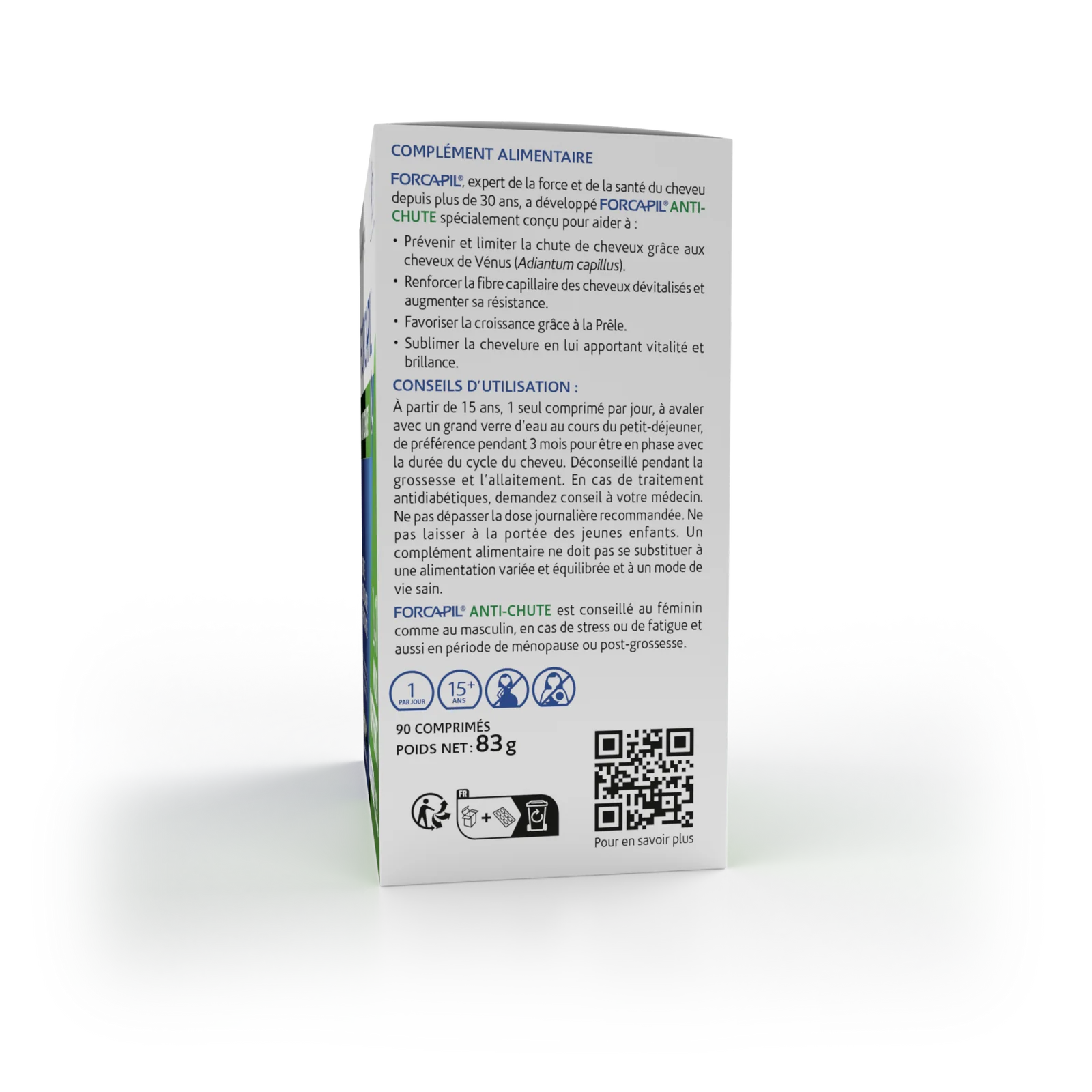 مکمل ضد ریزش فورکاپیل فرانسه ضدریزش محرک رشد تقویت ریشه Forcapil® Anti-chute (کد2954)
