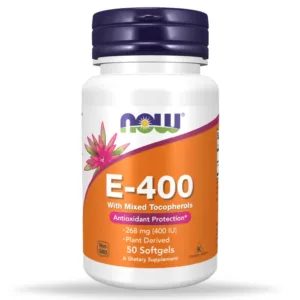 ویتامین E400 برند NOW نو دوز 268mg