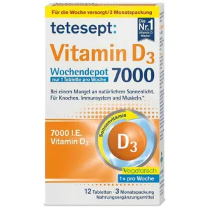 ویتامین دی vitamin D3 تتسپت tetesept دوز 7000 د3 12 عدد