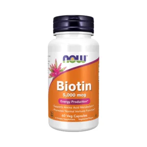 بیوتین 5000mcg نو NOW وگان 60تایی