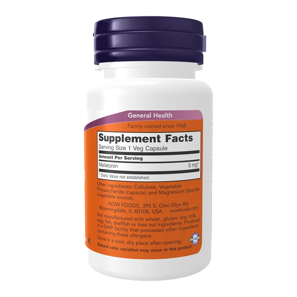 ملاتونين 5mg نو NOW درمان طبیعی بی خوابی و تنظیم چرخه خواب