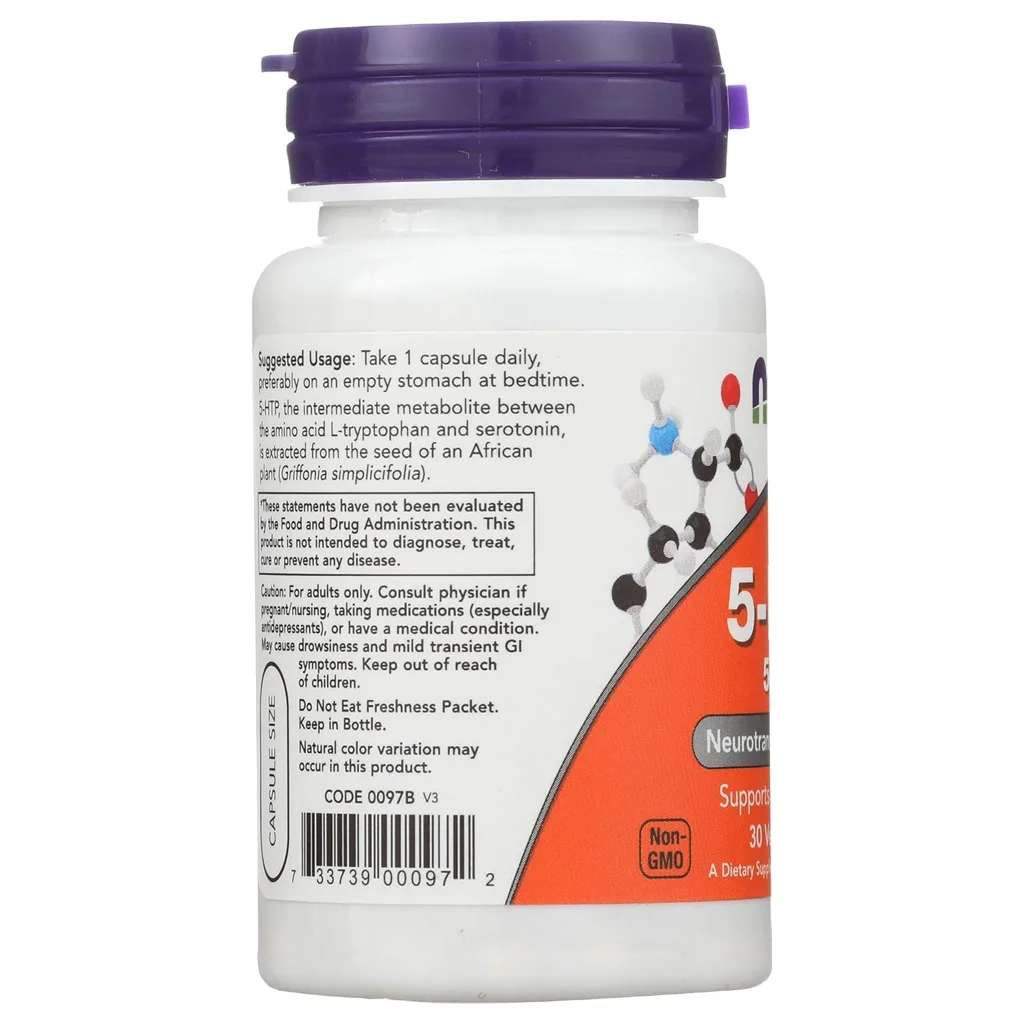 مکمل ضد افسردگی 5-HTP برند NOW دوز 100mg