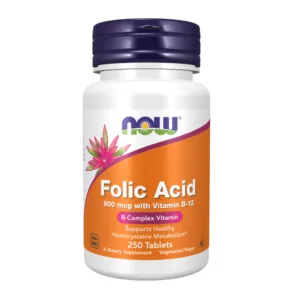 قرص فولیک اسید NOW آمریکا 800mcg تعداد 250 + B complex