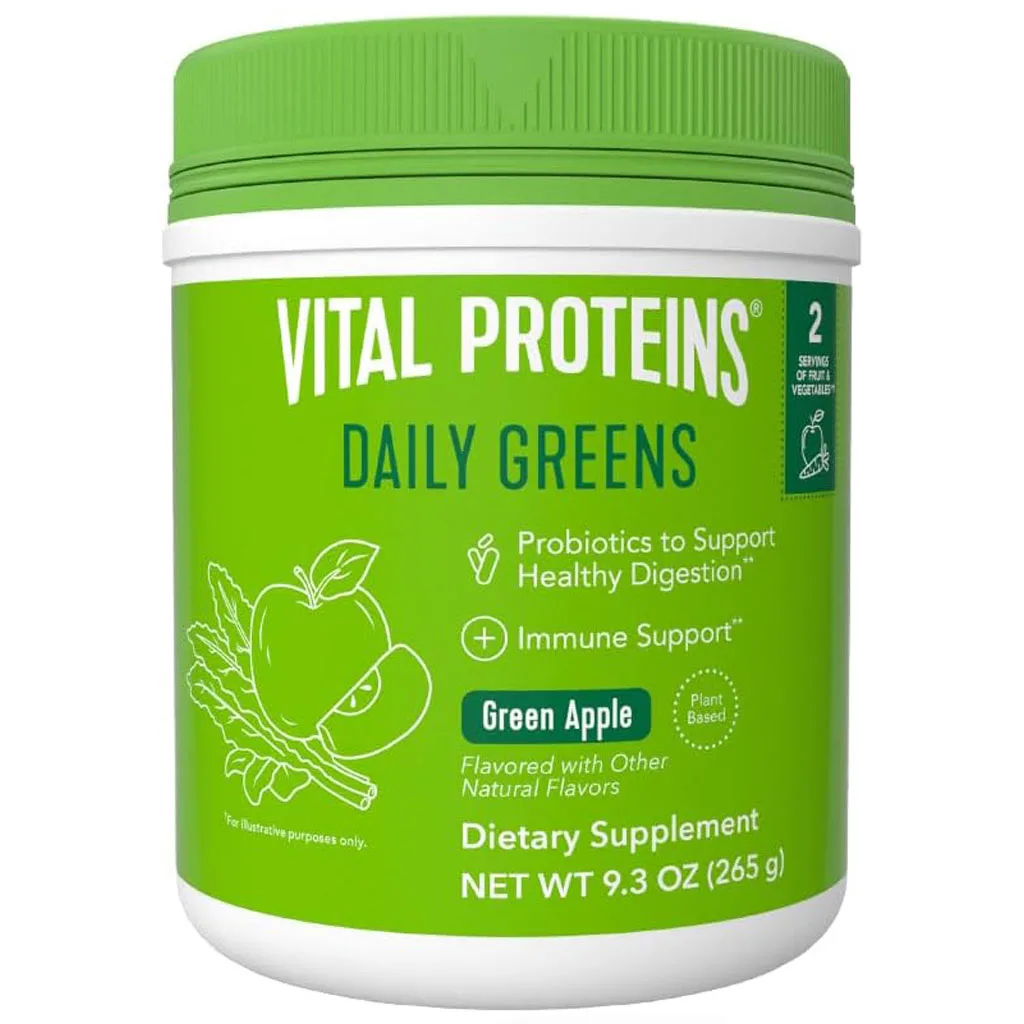 پودر گرین اپل vital protein حاوی پروبیوتیک و میوه های ارگانیک