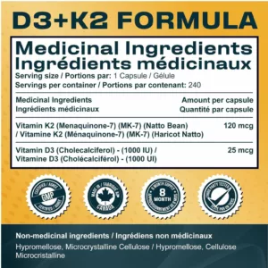 مکمل ویتامین دی ۳ و کا ۲ D3+K2 کمک بح حفظ سلامت دندان و استخوان