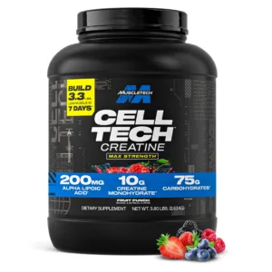 کراتین ماسل تک ترکیبی + مونوهیدرات cell tech حجم 2.630kg طرح جدید