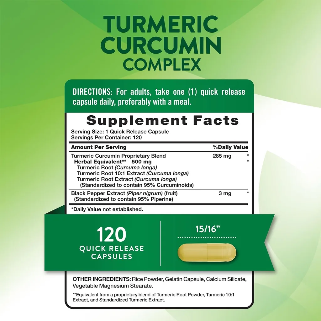 مکمل ترمریک کورکومین 500mg TURMERIC CURCUMIN Plus BLACK PEPPER زردچوبه زنجبیل