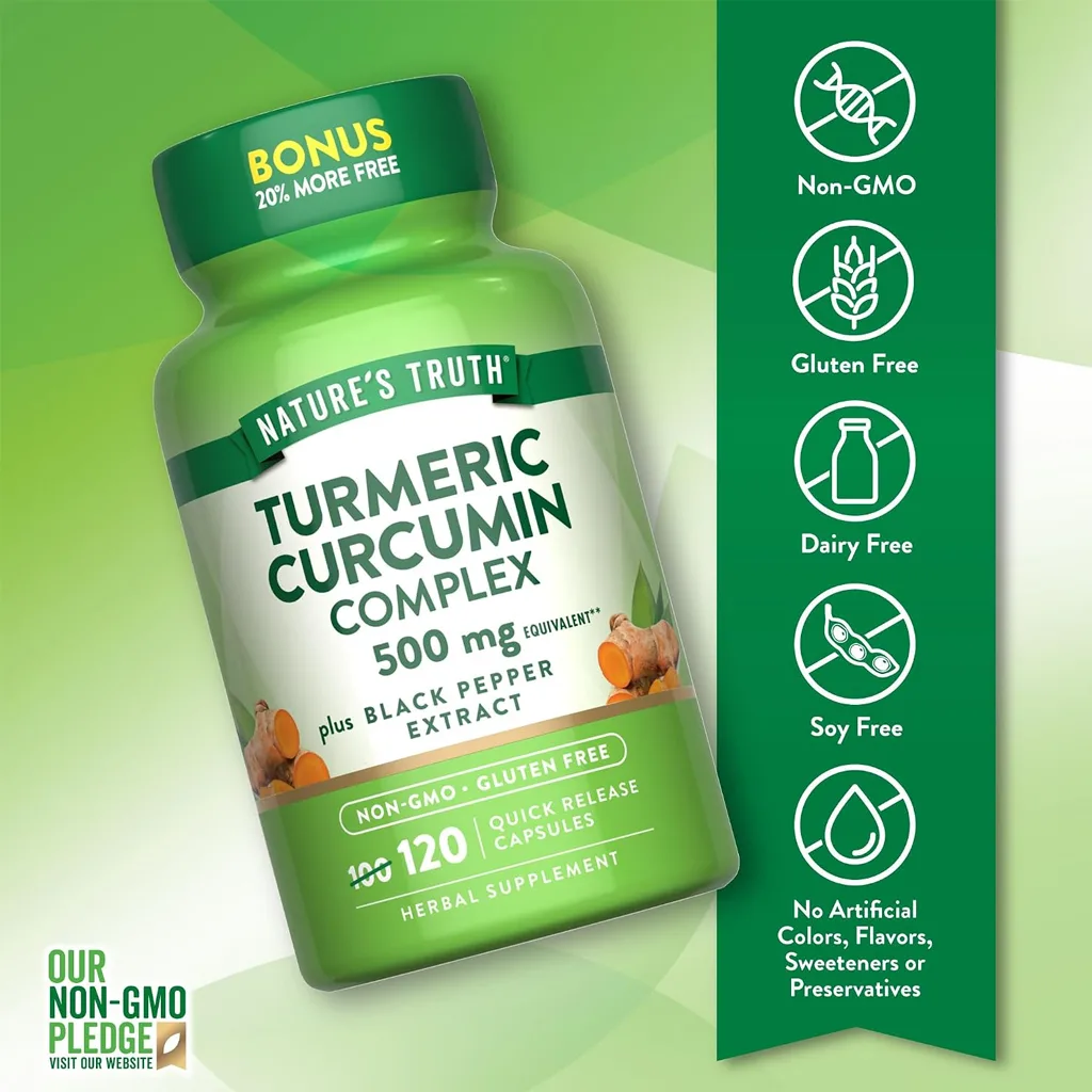 مکمل ترمریک کورکومین 500mg TURMERIC CURCUMIN Plus BLACK PEPPER زردچوبه زنجبیل
