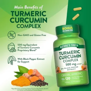 مکمل ترمریک کورکومین 500mg TURMERIC CURCUMIN Plus BLACK PEPPER زردچوبه زنجبیل