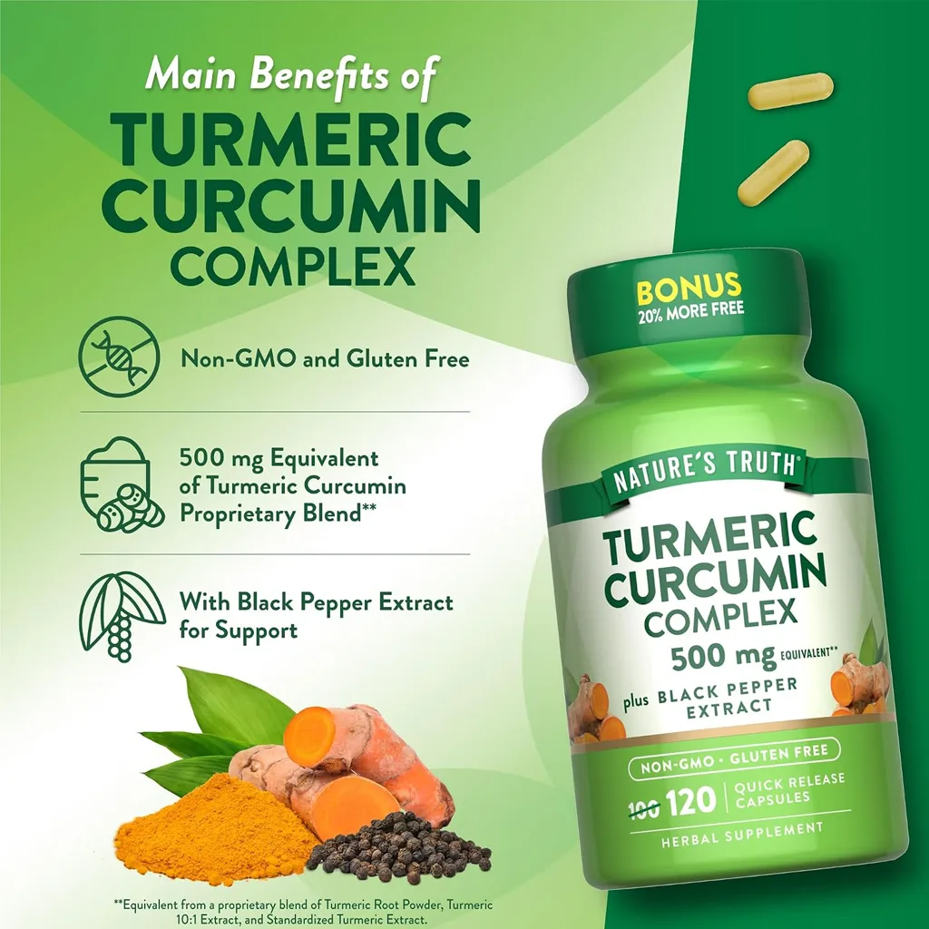 مکمل ترمریک کورکومین 500mg TURMERIC CURCUMIN Plus BLACK PEPPER زردچوبه زنجبیل