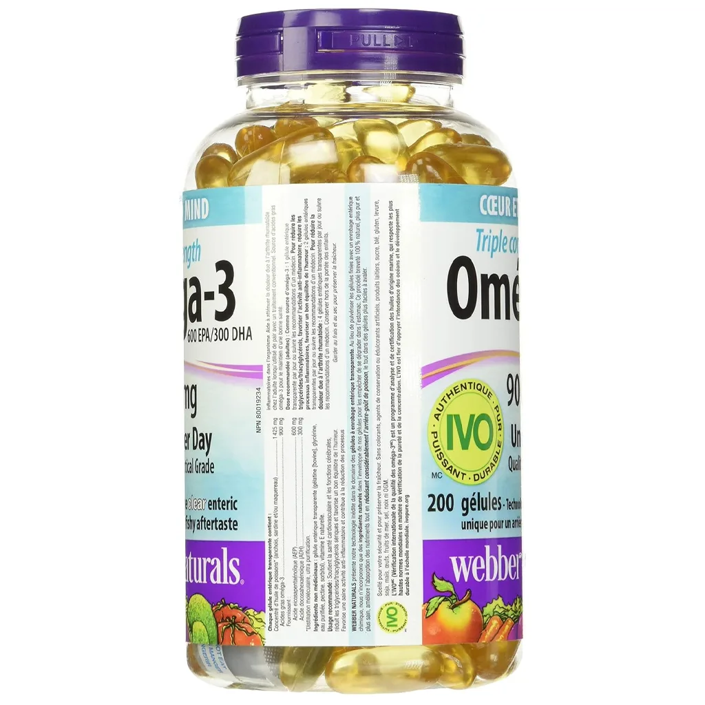 امگا ٣ وبر نچرال 900mg دوز EPA+DHA=900 تعداد 200