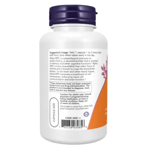 مکمل Alpha GPC NOW منبع کولین افزایش حافظه و تمرکز 300mg