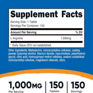 مکمل L-Arginine ناتریکاست آرژنین دوز 1000mg تعداد 150عدد