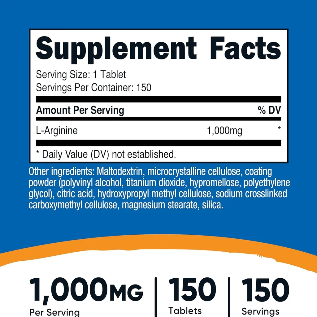 مکمل L-Arginine ناتریکاست آرژنین دوز 1000mg تعداد 150عدد